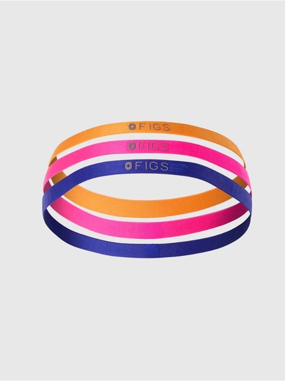 Figs Reversible Thin Headbands Trio — Hot Pink, Orange & Deep Royal Blue